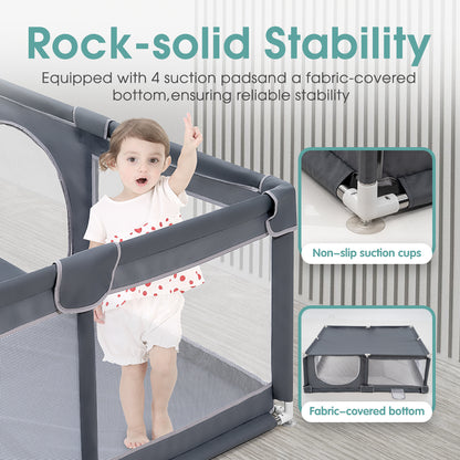 Playpals Kids Playpen Baby Safety Gate 2 Door 150x180cm-Kid Playpens-PEROZ Accessories
