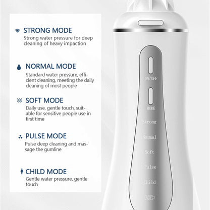 Portable Oral Irrigator 350ml - Rechargeable Water Dental Flosser Teeth Cleaner-Oral Care-PEROZ Accessories
