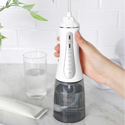 Portable Oral Irrigator 350ml - Rechargeable Water Dental Flosser Teeth Cleaner-Oral Care-PEROZ Accessories