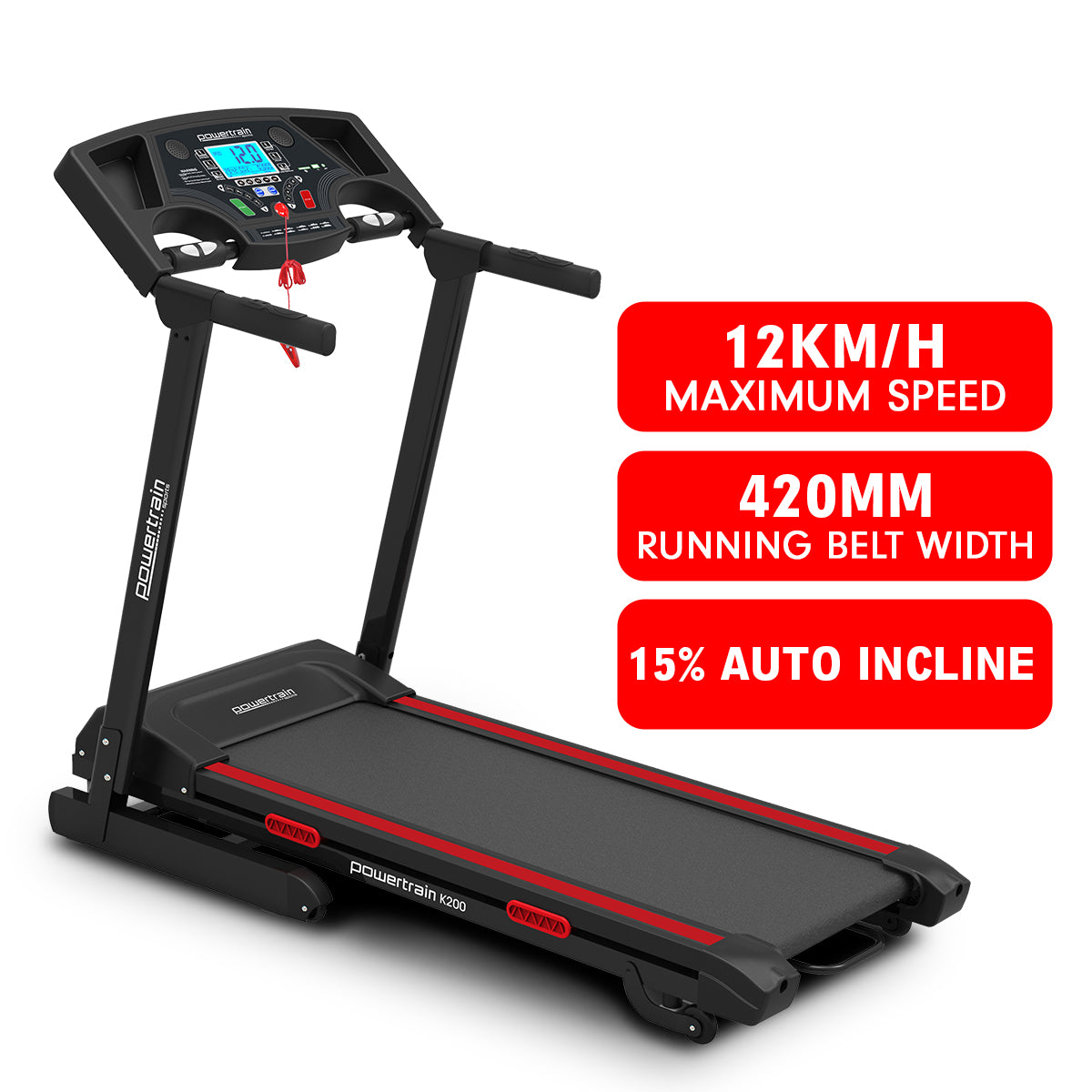 Powertrain K200 Electric Treadmill Folding Home Gym Running Machine-Walking Pad-PEROZ Accessories