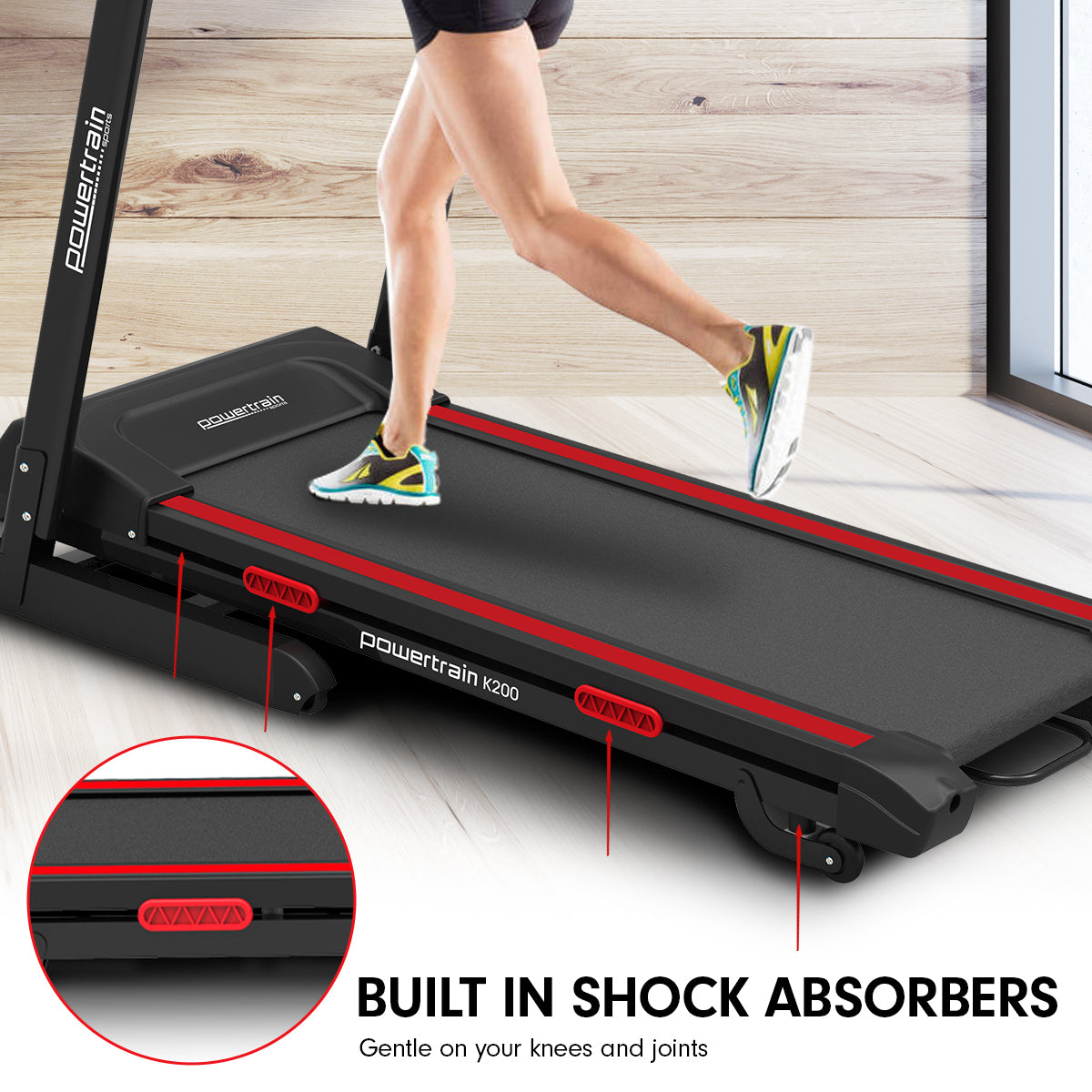 Powertrain K200 Electric Treadmill Folding Home Gym Running Machine-Walking Pad-PEROZ Accessories