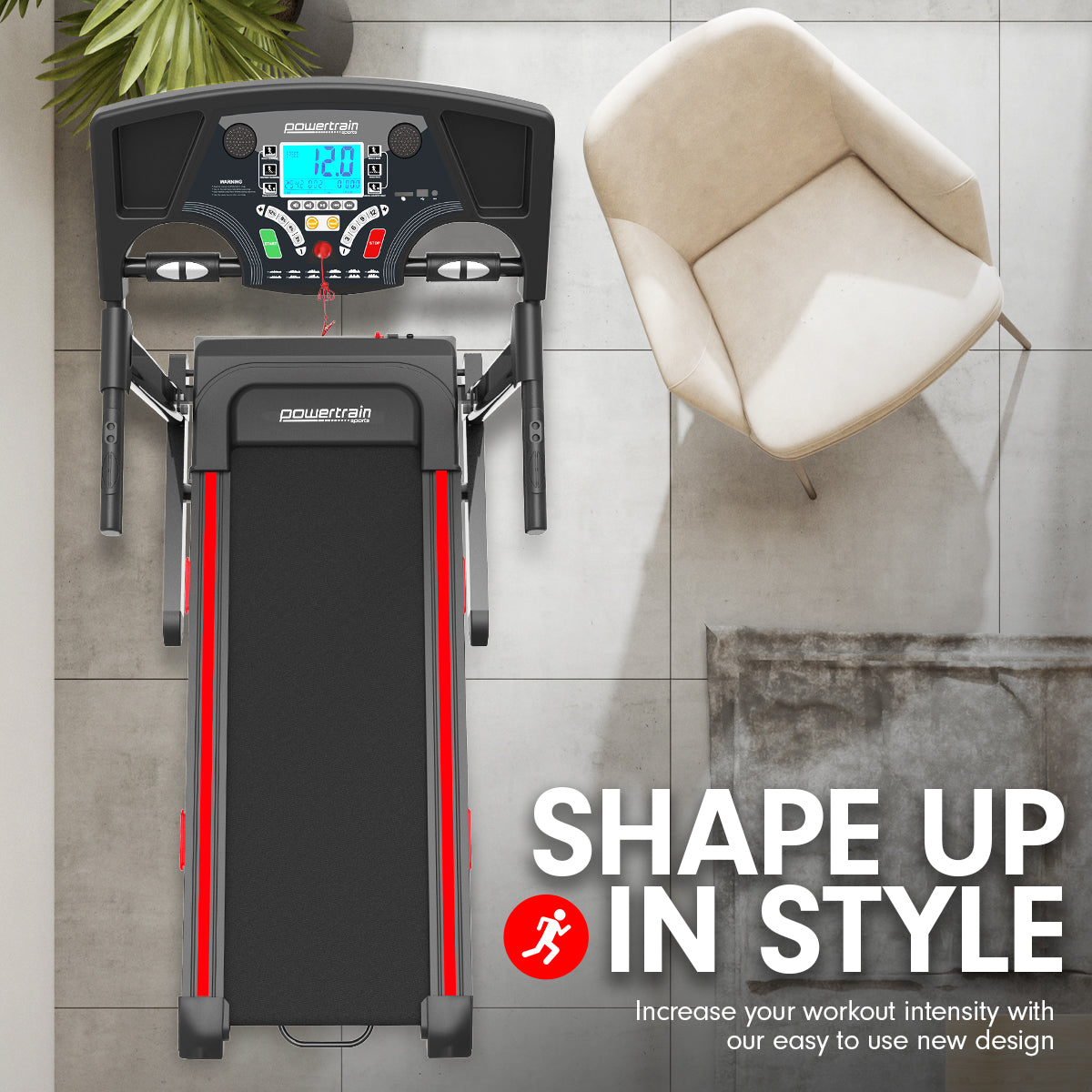 Powertrain K200 Electric Treadmill Folding Home Gym Running Machine-Walking Pad-PEROZ Accessories