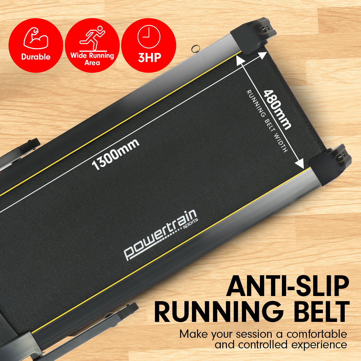 Powertrain K2000 Treadmill w/ Fan &amp; Auto Incline Speed 22km/h-Walking Pad-PEROZ Accessories