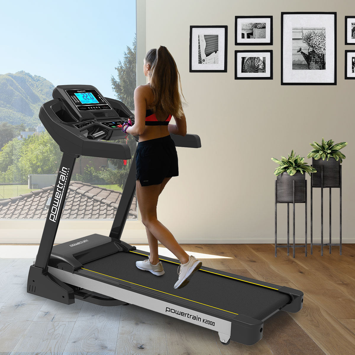 Powertrain K2000 Treadmill w/ Fan &amp; Auto Incline Speed 22km/h-Walking Pad-PEROZ Accessories