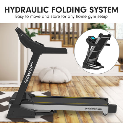 Powertrain K2000 Treadmill w/ Fan &amp; Auto Incline Speed 22km/h-Walking Pad-PEROZ Accessories
