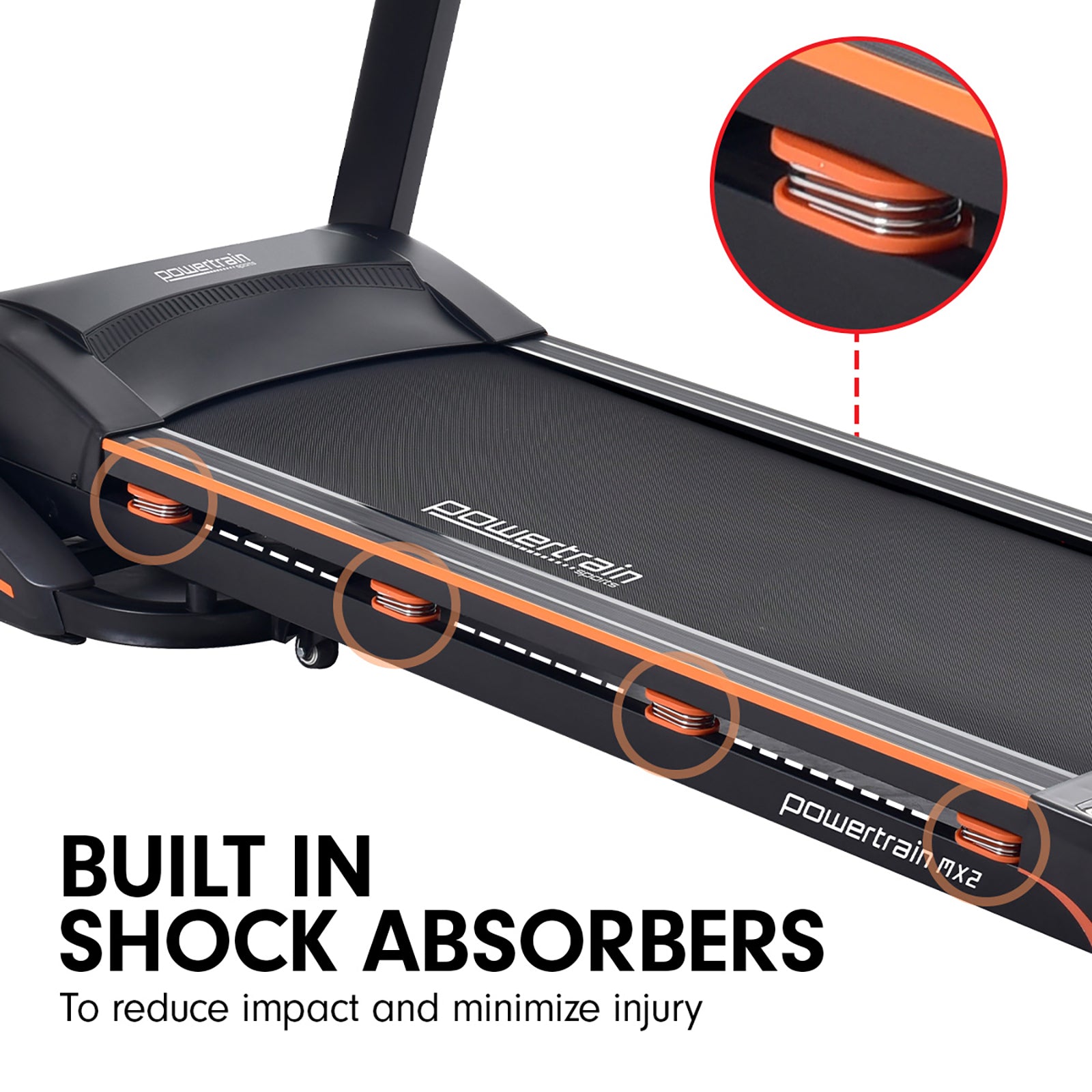 Powertrain MX2 Foldable Home Treadmill Auto Incline Cardio Running-Walking Pad-PEROZ Accessories