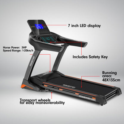 Powertrain V100 Foldable Treadmill Auto Incline Home Gym Cardio-Walking Pad-PEROZ Accessories