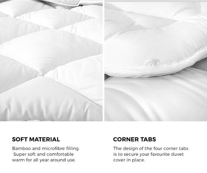 Bedra All Season Microfibre Bamboo Quilt 400GSM Winter Duvet Doona Super King-Microfiber Quilt-PEROZ Accessories