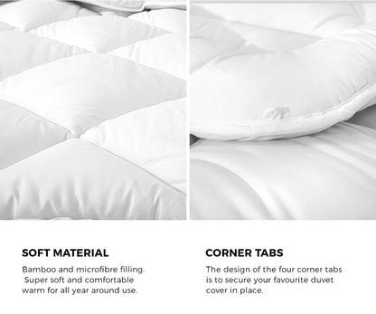 Bedra All Season Microfibre Bamboo Quilt 400GSM Winter Duvet Doona Super King-Microfiber Quilt-PEROZ Accessories