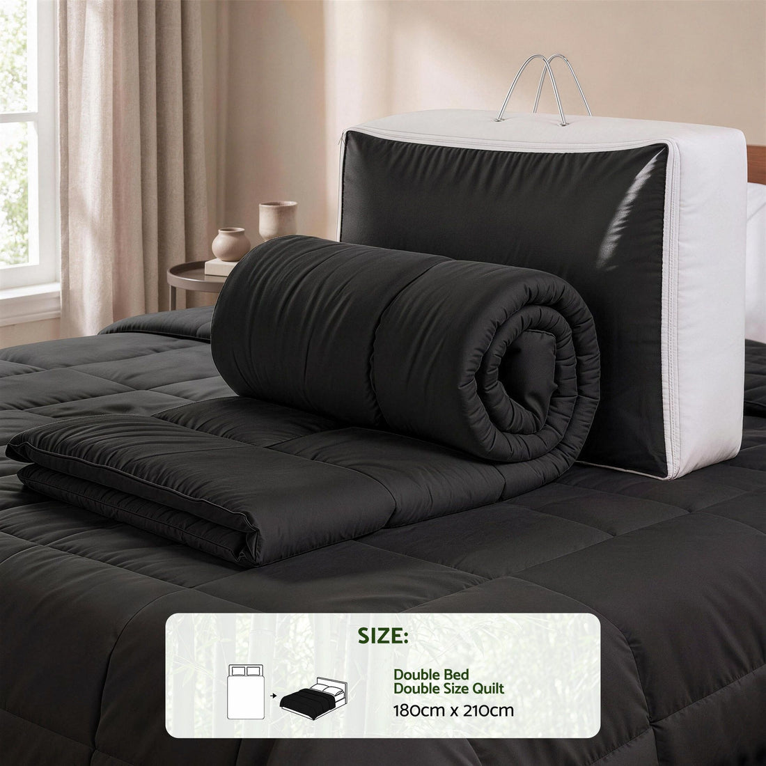 Giselle 200GSM Bamboo Microfibre Double Quilt Lightweight All Season Doona Duvet-Home &amp; Garden > Bedding > Quilts &amp; Duvets-PEROZ Accessories