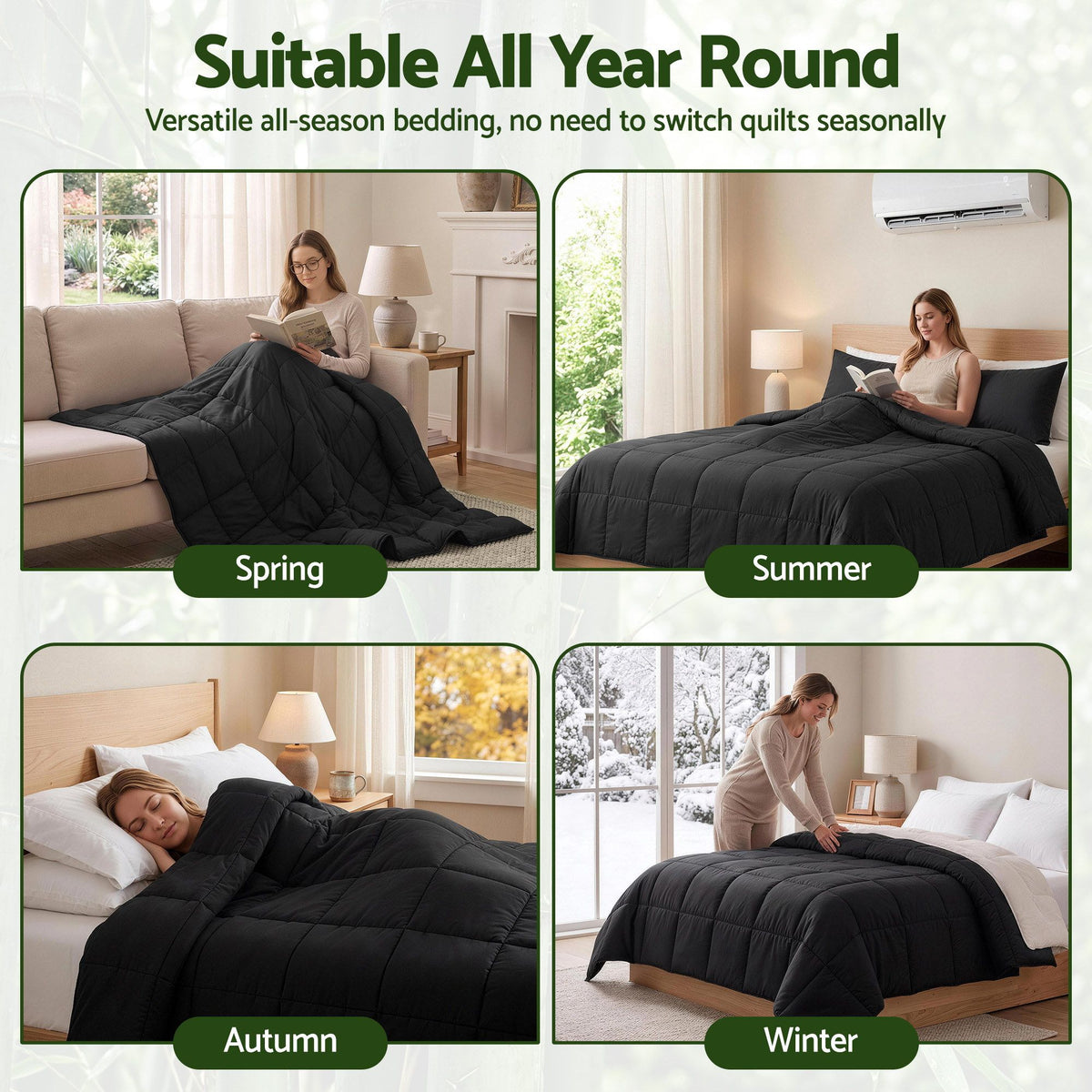 Giselle 200GSM Bamboo Microfibre Double Quilt Lightweight All Season Doona Duvet-Home &amp; Garden > Bedding > Quilts &amp; Duvets-PEROZ Accessories
