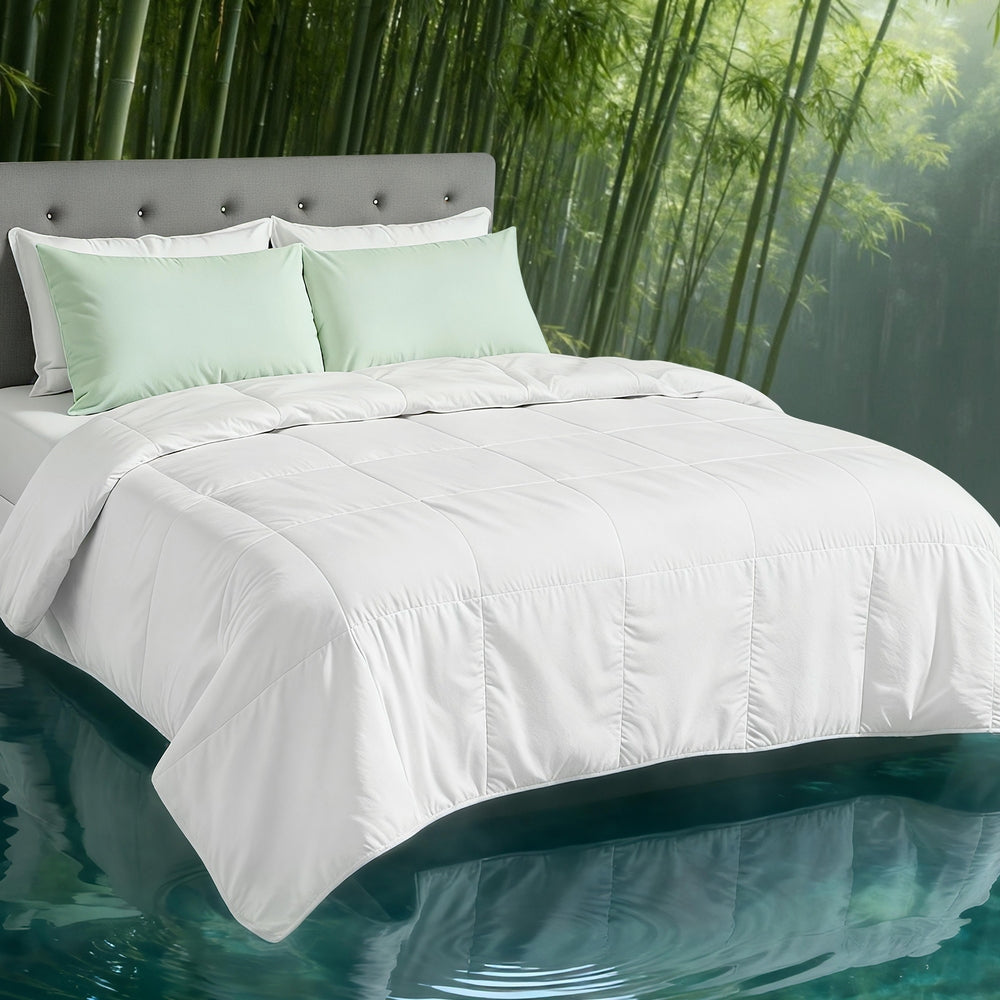 Giselle Bedding 200GSM Bamboo Quilt Summer Quilts All Season Doona Duvet Lightweight Queen-Home &amp; Garden &gt; Bedding &gt; Quilts &amp; Duvets-PEROZ Accessories