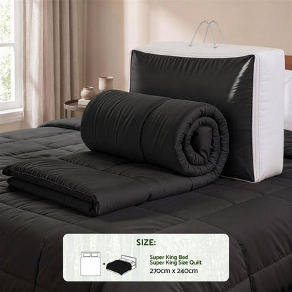 Giselle 200GSM Bamboo Microfibre Super King Quilt Lightweight All Season Doona-Home &amp; Garden > Bedding > Quilts &amp; Duvets-PEROZ Accessories