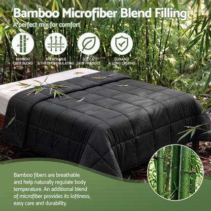 Giselle 200GSM Bamboo Microfibre Super King Quilt Lightweight All Season Doona-Home &amp; Garden > Bedding > Quilts &amp; Duvets-PEROZ Accessories