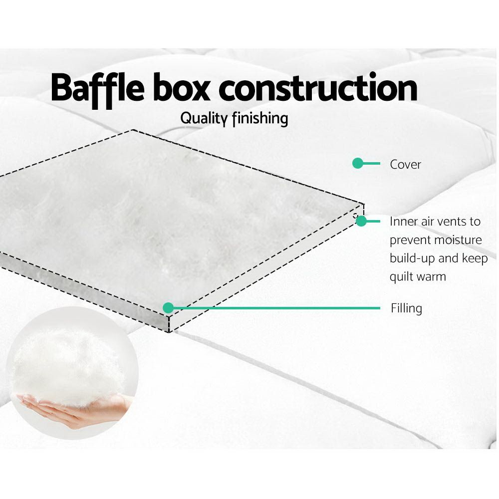 Giselle Bedding 700GSM Microfibre Bamboo Quilt King-Quilts-PEROZ Accessories