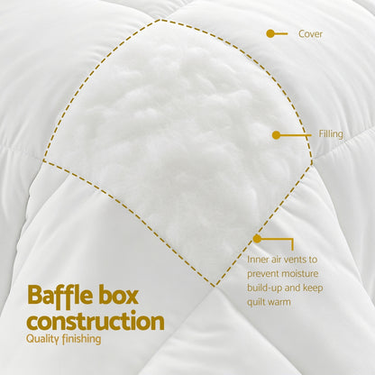 Giselle Bedding Double Size 400GSM Microfiber Quilt All Season Duvet Quilts Comforter Winter Summer-Home &amp; Garden &gt; Bedding &gt; Quilts &amp; Duvets-PEROZ Accessories