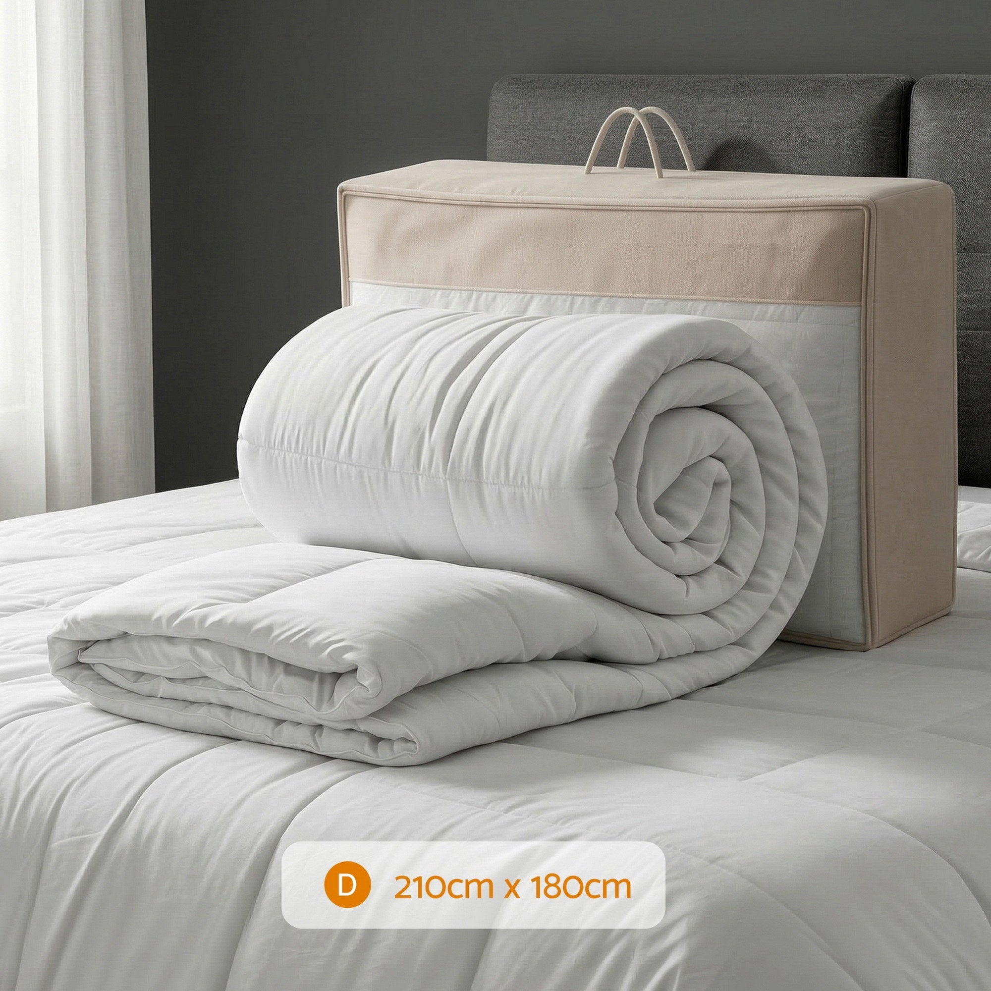 Giselle Bedding Wool Quilt 500GSM Thick Double Winter Doona Baffle Box Construction 100% Wool Filling-Home &amp; Garden > Bedding > Quilts &amp; Duvets-PEROZ Accessories