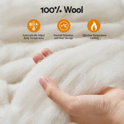 Giselle Bedding Wool Quilt 500GSM Thick Double Winter Doona Baffle Box Construction 100% Wool Filling-Home &amp; Garden > Bedding > Quilts &amp; Duvets-PEROZ Accessories
