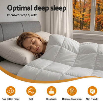 Giselle Bedding Wool Quilt 500GSM Thick Double Winter Doona Baffle Box Construction 100% Wool Filling-Home &amp; Garden > Bedding > Quilts &amp; Duvets-PEROZ Accessories