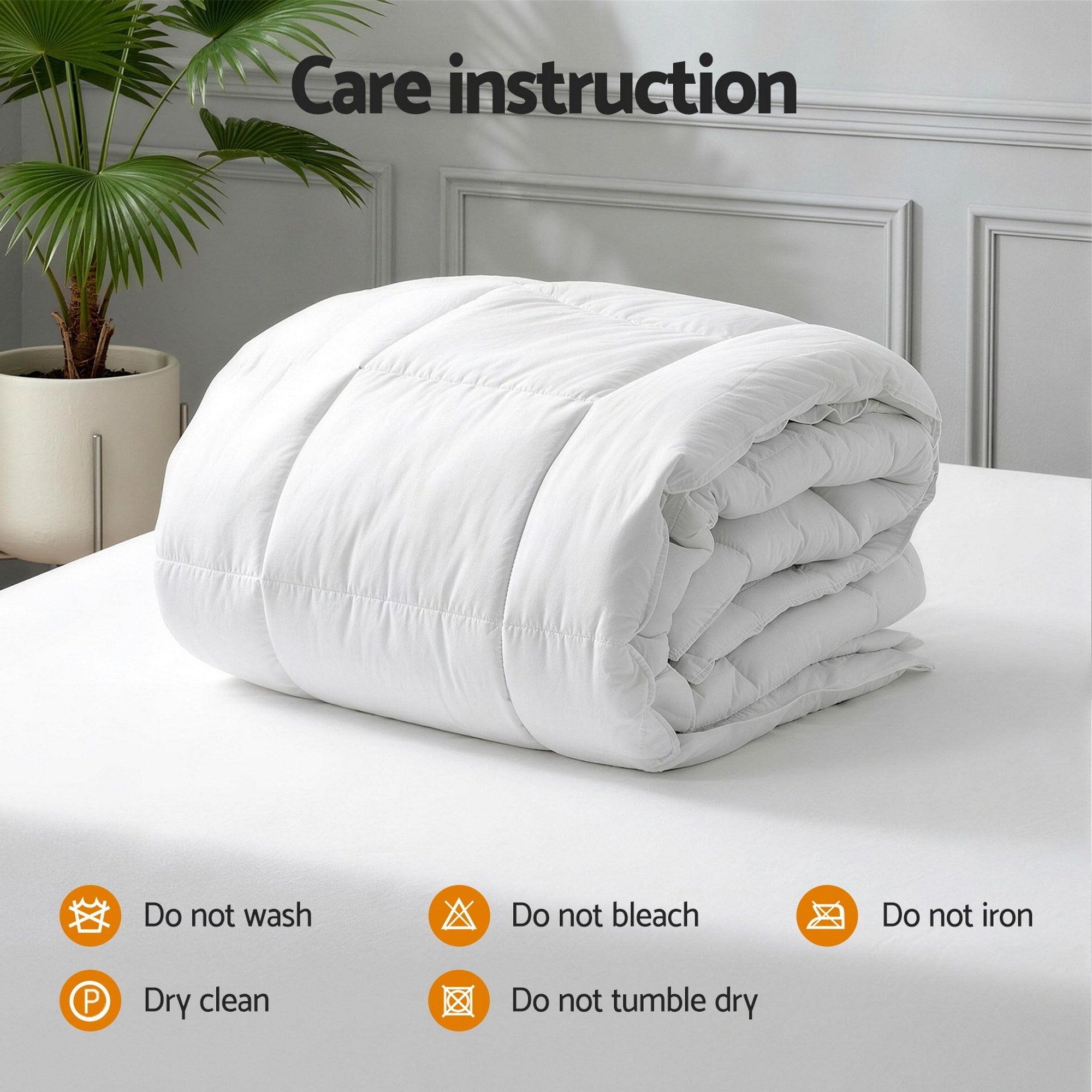 Giselle Bedding Wool Quilt 500GSM Thick Double Winter Doona Baffle Box Construction 100% Wool Filling-Home &amp; Garden > Bedding > Quilts &amp; Duvets-PEROZ Accessories
