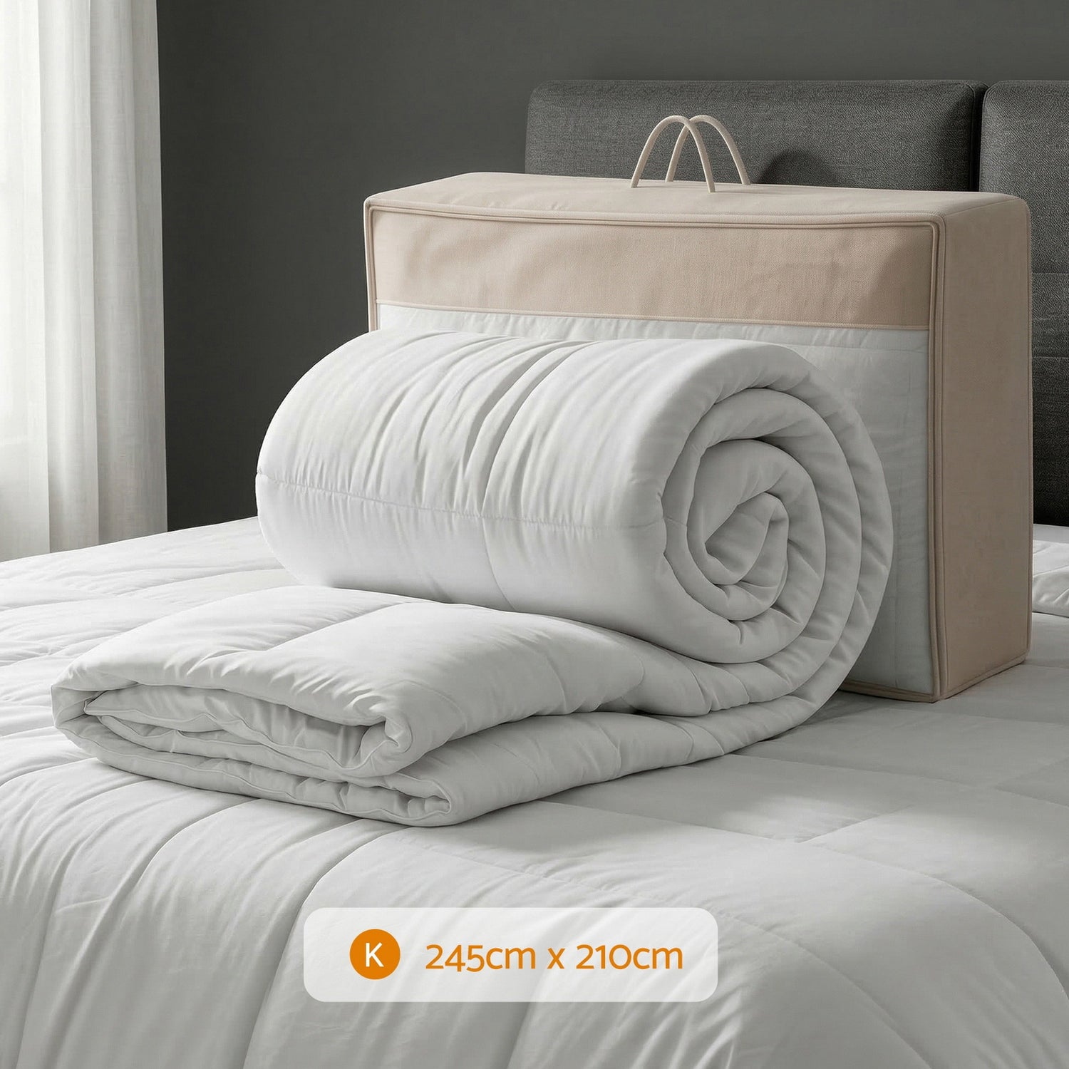 Giselle Bedding Wool Quilt 500GSM Thick King Winter Doona Baffle Box Construction 100% Wool Filling-Home &amp; Garden > Bedding > Quilts &amp; Duvets-PEROZ Accessories