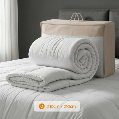 Giselle Bedding Wool Quilt 500GSM Thick Queen Winter Doona Baffle Box Construction 100% Wool Filling-Home &amp; Garden > Bedding > Quilts &amp; Duvets-PEROZ Accessories