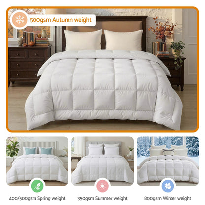 Giselle Bedding Wool Quilt 500GSM Thick Super King Winter Doona Baffle Box Construction 100% Wool Filling-Home &amp; Garden > Bedding > Quilts &amp; Duvets-PEROZ Accessories