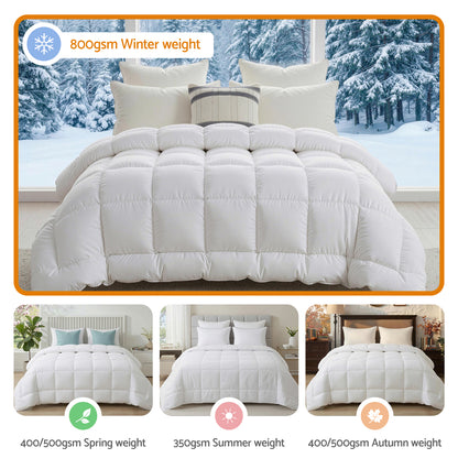 Giselle Bedding Wool Quilt 800GSM Extra Thick Double Winter Doona Baffle Box Construction 100% Wool Filling-Home &amp; Garden > Bedding > Quilts &amp; Duvets-PEROZ Accessories