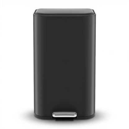 Cefito Kitchen Trash Can 40L Pedal Bins Rubbish Bin Steel with Soft Close Lid, Removable Inner Bucket, Rectangular Garbage Can Recycling Bin, Black-Home &amp; Garden > Kitchen Bins > Pedal Bins-PEROZ Accessories