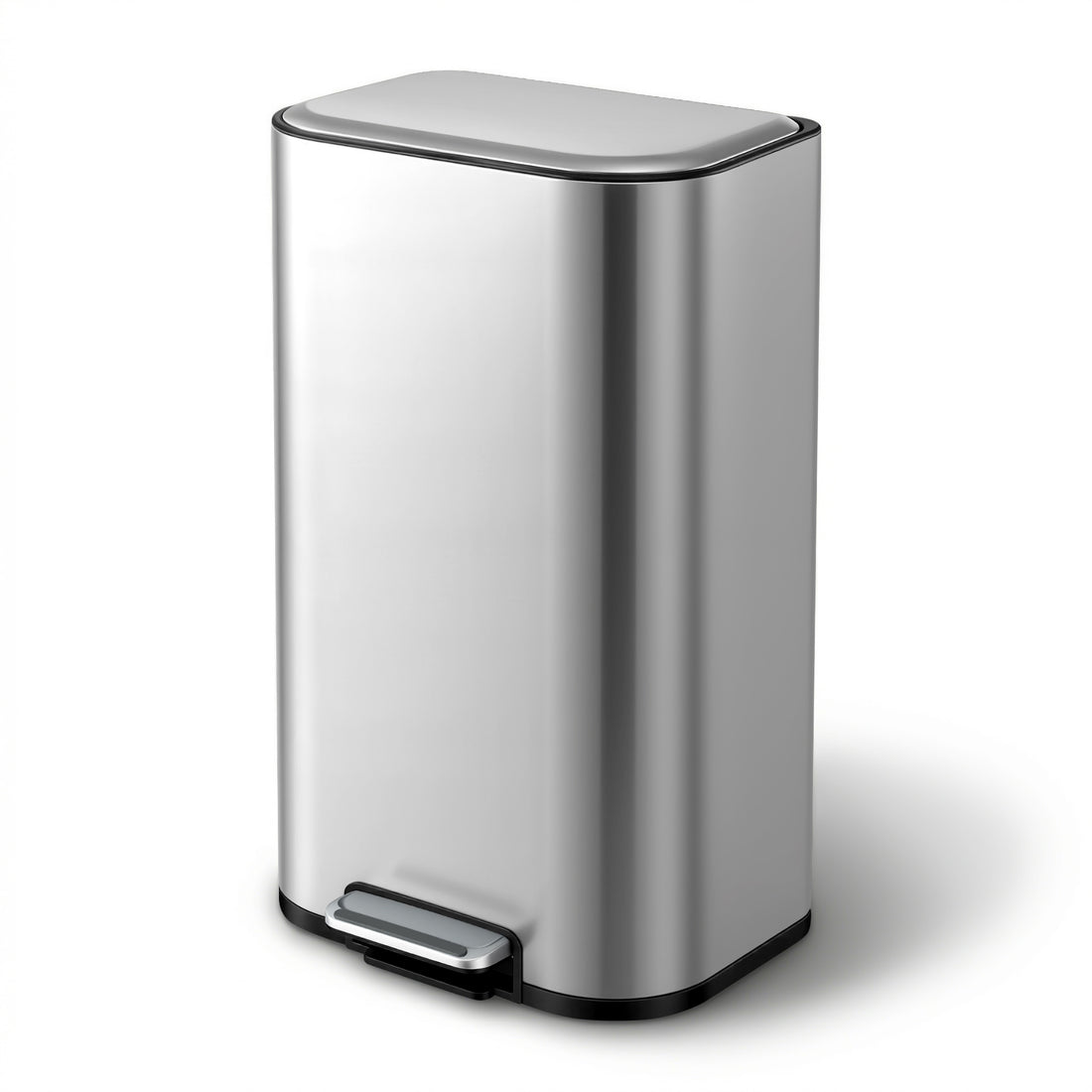 Cefito Kitchen Trash Can 40L Pedal Bins Rubbish Bin Steel with Soft Close Lid, Removable Inner Bucket, Rectangular Garbage Can Recycling Bin, Silver-Home &amp; Garden > Kitchen Bins > Pedal Bins-PEROZ Accessories
