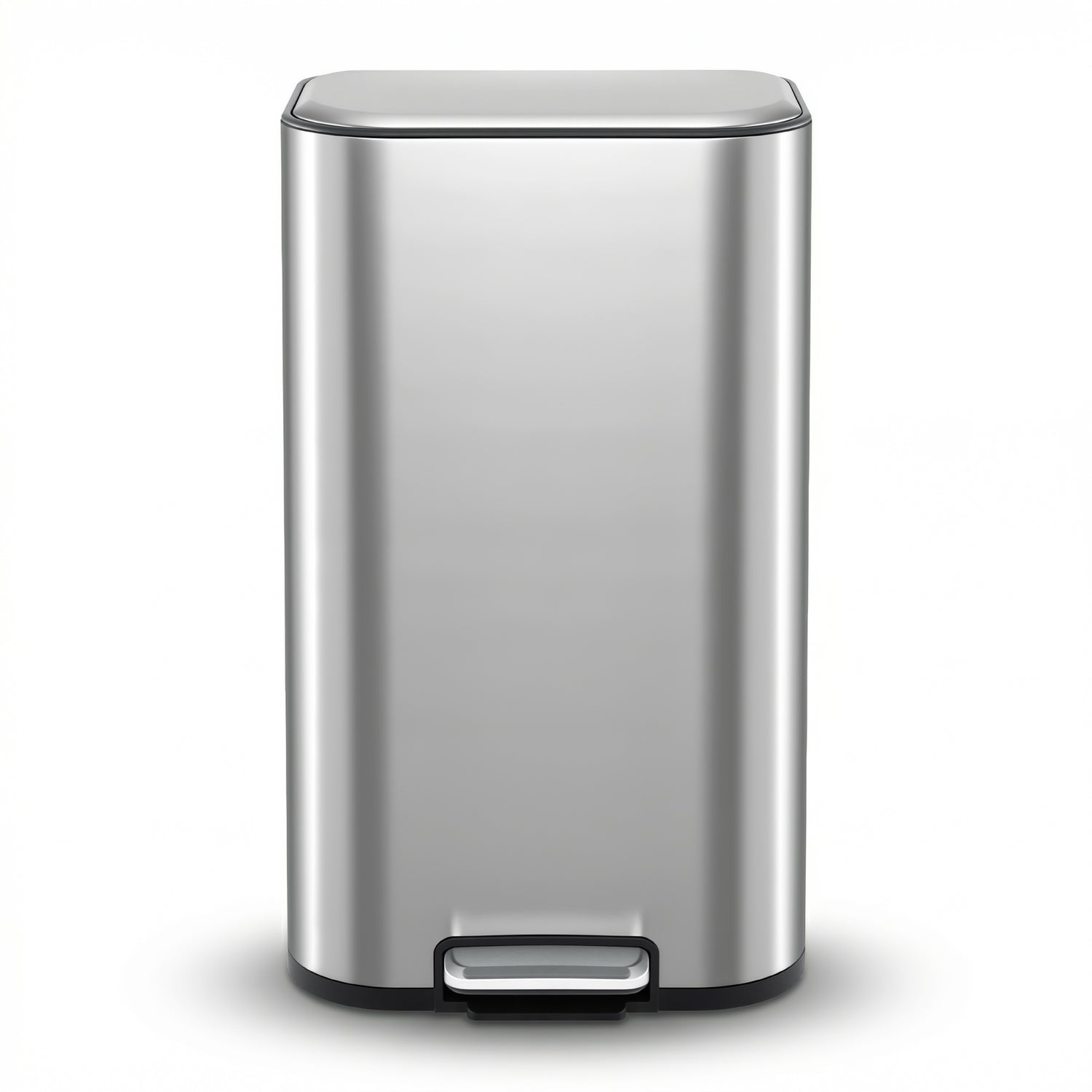 Cefito Kitchen Trash Can 40L Pedal Bins Rubbish Bin Steel with Soft Close Lid, Removable Inner Bucket, Rectangular Garbage Can Recycling Bin, Silver-Home &amp; Garden > Kitchen Bins > Pedal Bins-PEROZ Accessories