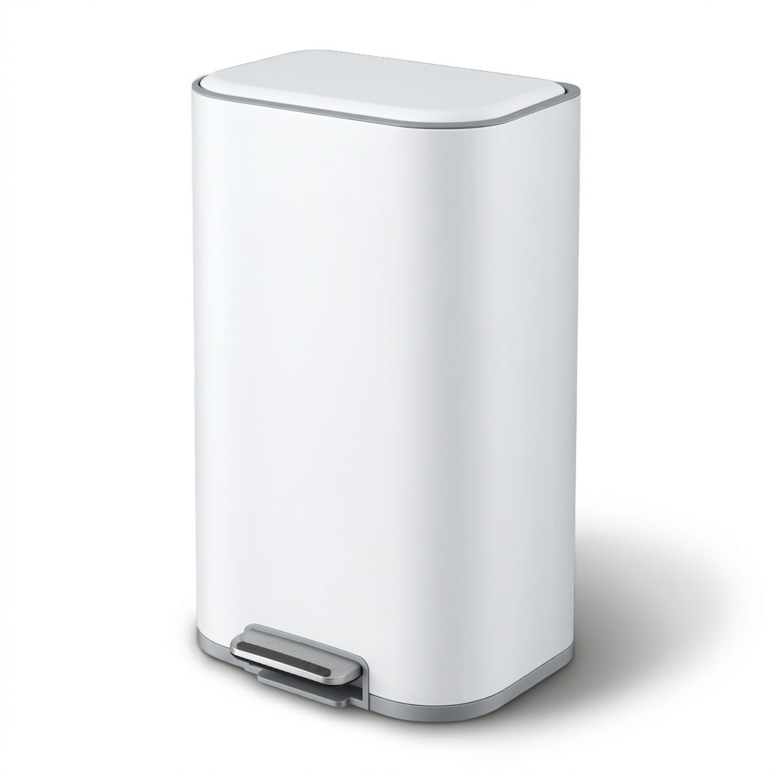 Cefito Kitchen Trash Can 40L Pedal Bins Rubbish Bin Steel with Soft Close Lid, Removable Inner Bucket, Rectangular Garbage Can Recycling Bin, White-Home &amp; Garden > Kitchen Bins > Pedal Bins-PEROZ Accessories