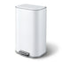 Cefito Kitchen Trash Can 40L Pedal Bins Rubbish Bin Steel with Soft Close Lid, Removable Inner Bucket, Rectangular Garbage Can Recycling Bin, White-Home & Garden > Kitchen Bins > Pedal Bins-PEROZ Accessories