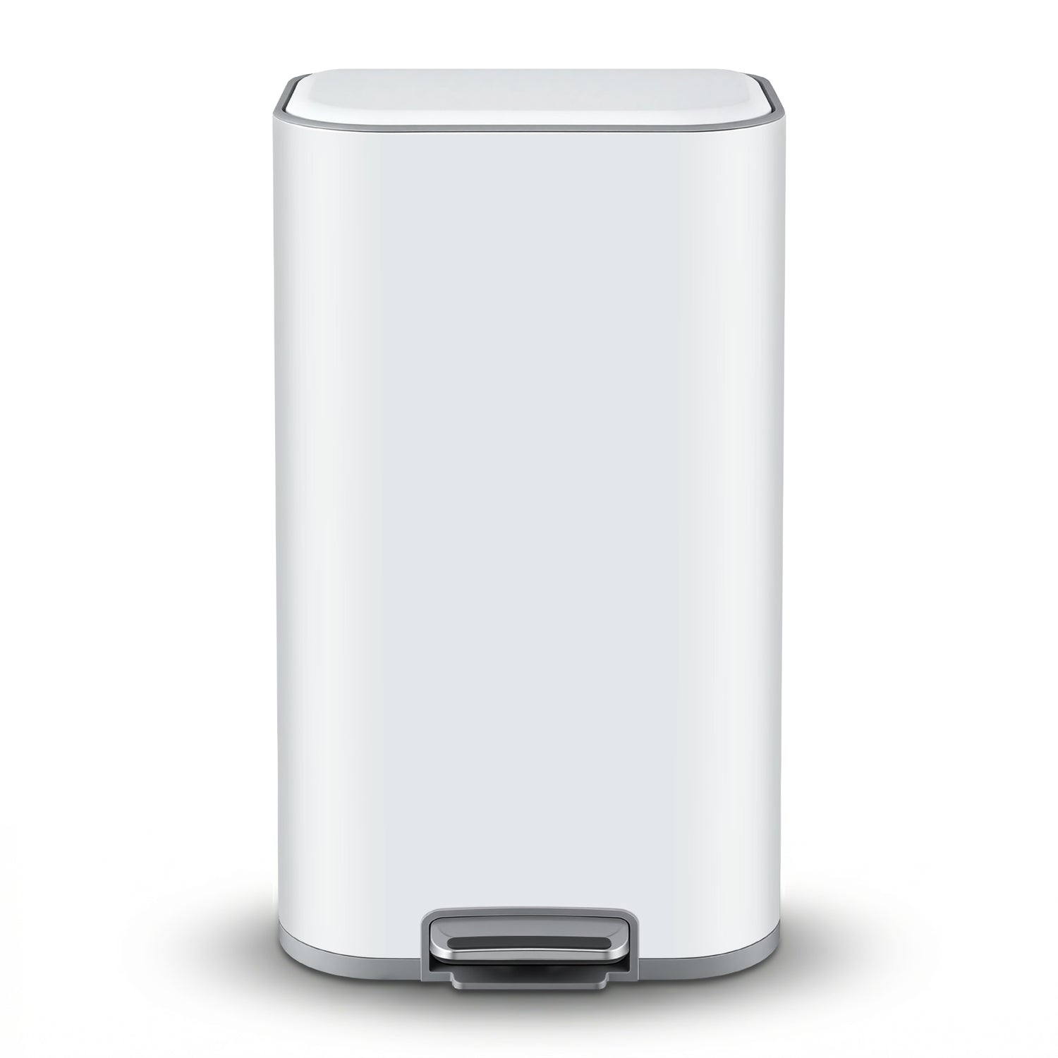 Cefito Kitchen Trash Can 40L Pedal Bins Rubbish Bin Steel with Soft Close Lid, Removable Inner Bucket, Rectangular Garbage Can Recycling Bin, White-Home &amp; Garden > Kitchen Bins > Pedal Bins-PEROZ Accessories