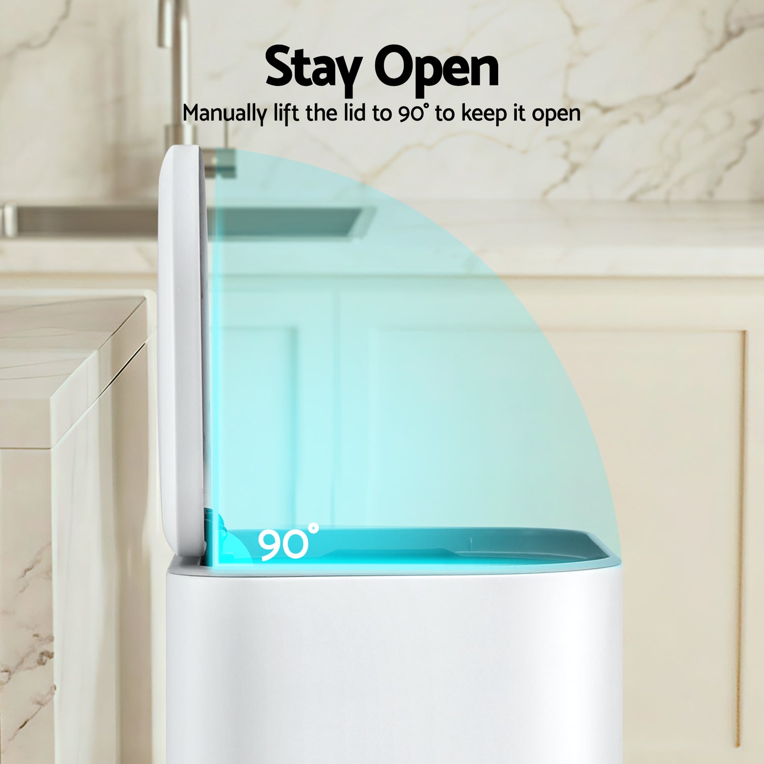 Cefito Kitchen Trash Can 40L Pedal Bins Rubbish Bin Steel with Soft Close Lid, Removable Inner Bucket, Rectangular Garbage Can Recycling Bin, White-Home &amp; Garden > Kitchen Bins > Pedal Bins-PEROZ Accessories