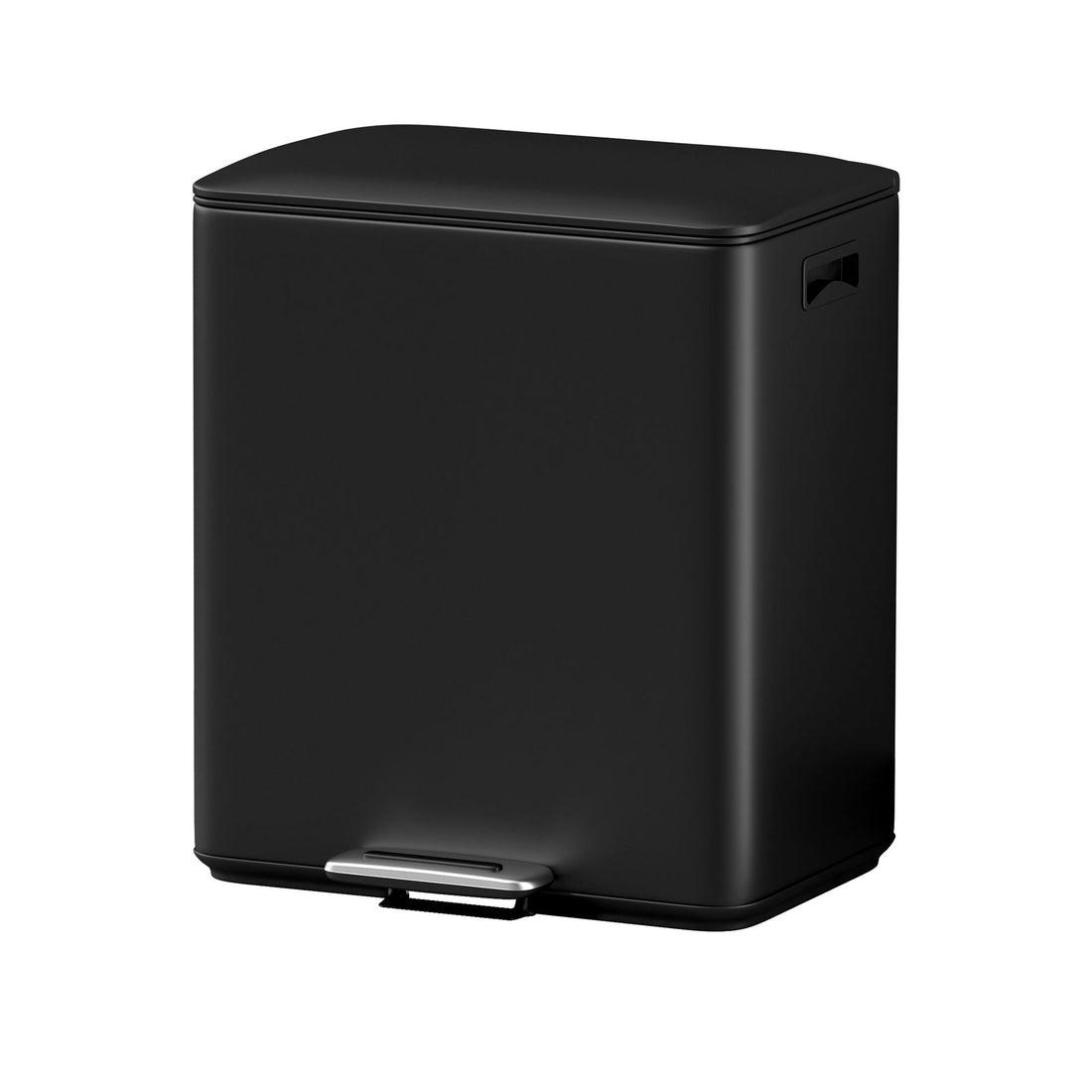 Cefito Pedal Bins Rubbish Bin Dual Compartment Waste Recycle Dustbins 40L Black-Home &amp; Garden > Kitchen Bins > Pedal Bins-PEROZ Accessories