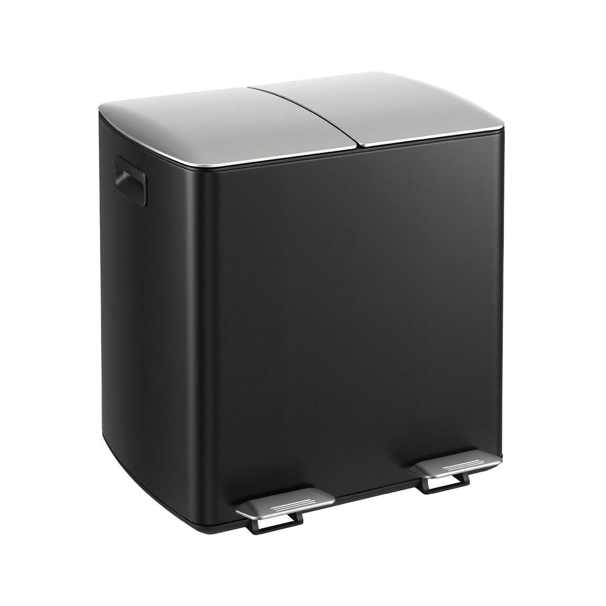 Cefito Pedal Bins Rubbish Bin Dual Compartment Waste Recycle Dustbins 40L Black-Home &amp; Garden > Kitchen Bins > Pedal Bins-PEROZ Accessories