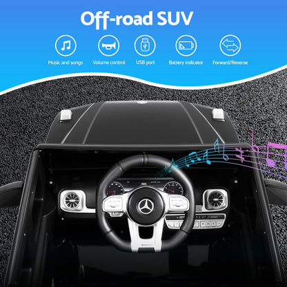 Kids Electric Ride On Car Mercedes-Benz Licensed AMG G63 Toy Cars 12V Black-Ride on Toys - Cars-PEROZ Accessories