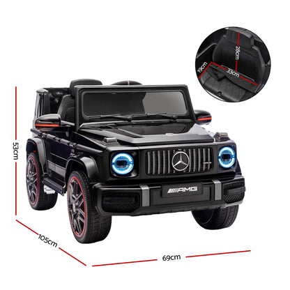 Kids Electric Ride On Car G63 Toy Cars Remote Control Black-Baby &amp; Kids > Ride On Cars, Go-karts &amp; Bikes > Ride On Cars-PEROZ Accessories