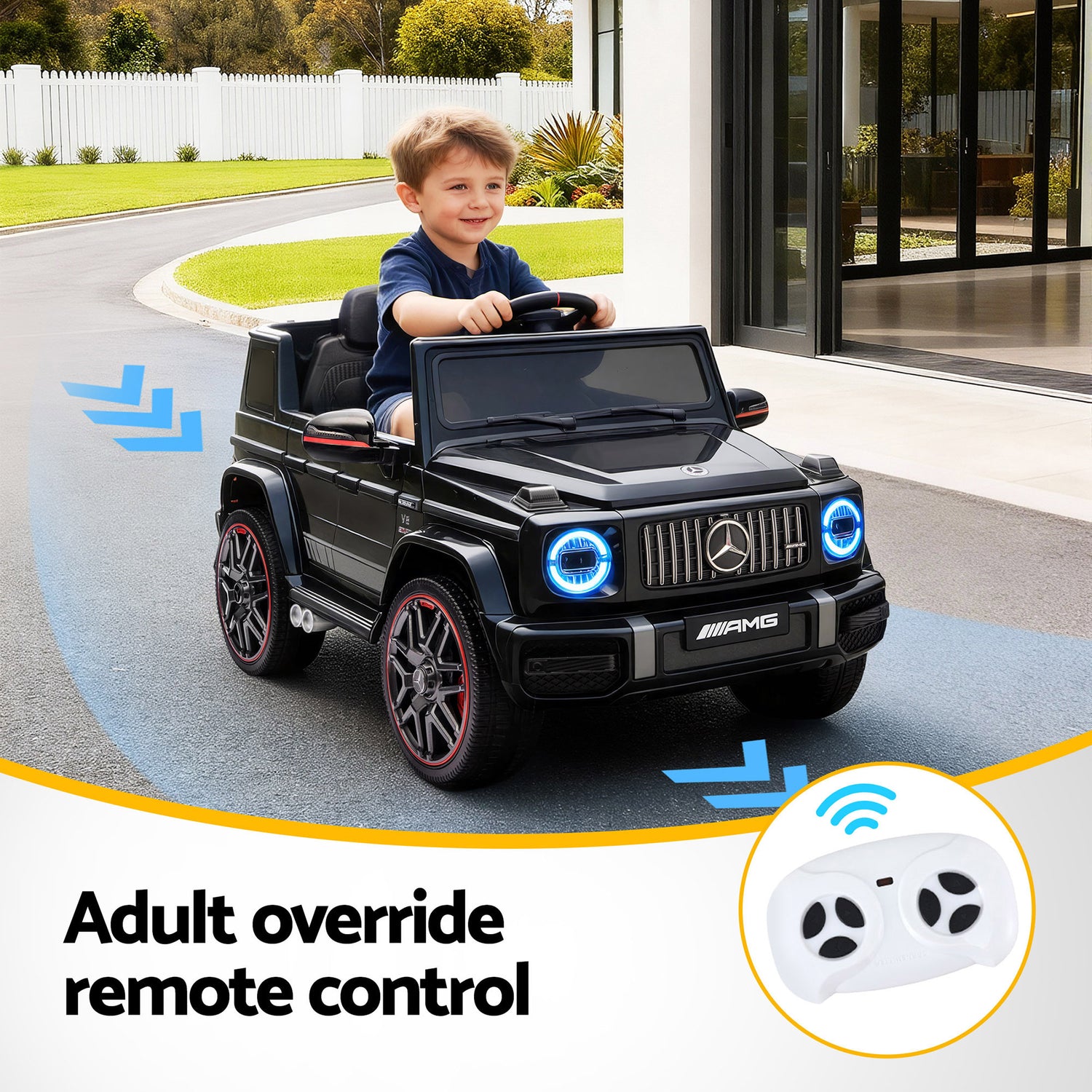 Kids Electric Ride On Car G63 Toy Cars Remote Control Black-Baby &amp; Kids > Ride On Cars, Go-karts &amp; Bikes > Ride On Cars-PEROZ Accessories