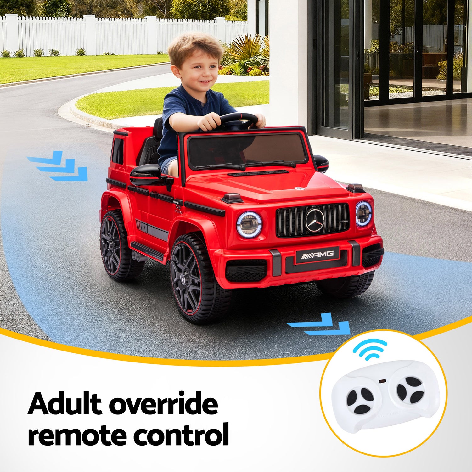 Kids Electric Ride On Car G63 Toy Cars Remote Control Red-Baby &amp; Kids > Ride On Cars, Go-karts &amp; Bikes > Ride On Cars-PEROZ Accessories