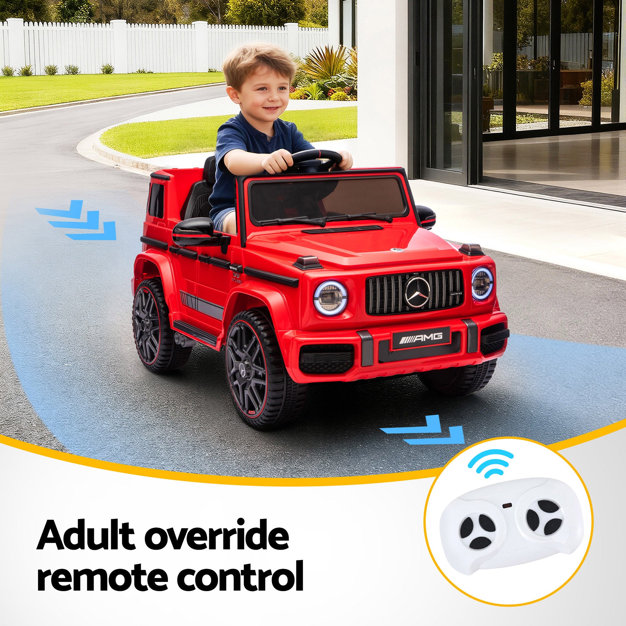 Kids Electric Ride On Car G63 Toy Cars Remote Control Red-Baby &amp; Kids > Ride On Cars, Go-karts &amp; Bikes > Ride On Cars-PEROZ Accessories
