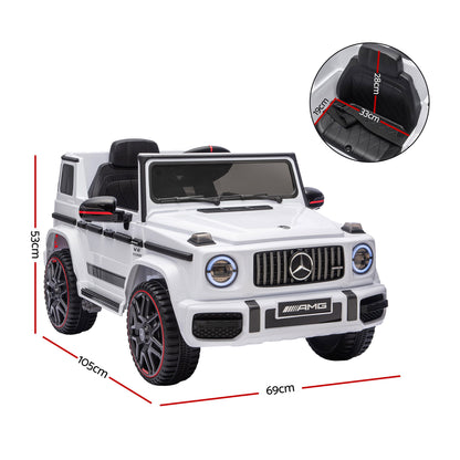 Kids Electric Ride On Car G63 Toy Cars Remote Control White-Baby &amp; Kids > Ride On Cars, Go-karts &amp; Bikes > Ride On Cars-PEROZ Accessories