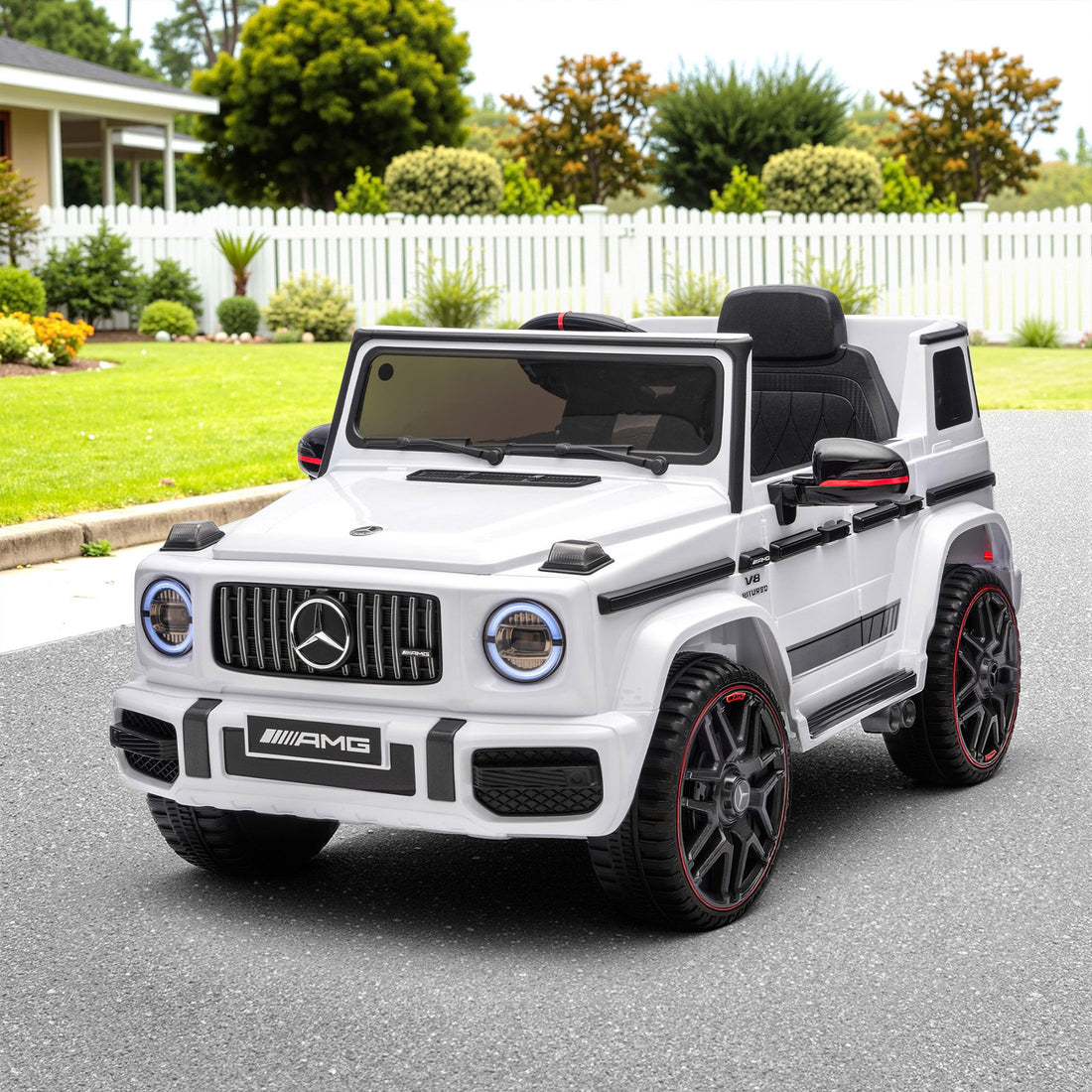 Kids Electric Ride On Car G63 Toy Cars Remote Control White-Baby &amp; Kids > Ride On Cars, Go-karts &amp; Bikes > Ride On Cars-PEROZ Accessories