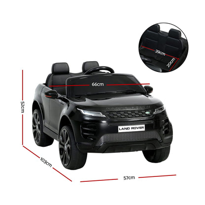 Kids Electric Ride On Car Land Rover Licensed Toy Cars Remote 12V Battery Black-Ride on Toys - Cars-PEROZ Accessories