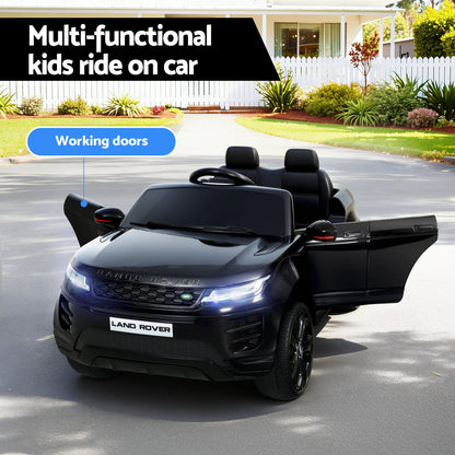 Kids Electric Ride On Car Land Rover Licensed Toy Cars Remote 12V Battery Black-Ride on Toys - Cars-PEROZ Accessories