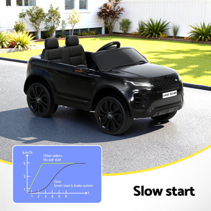 Kids Electric Ride On Car Land Rover Licensed Toy Cars Remote 12V Battery Black-Ride on Toys - Cars-PEROZ Accessories