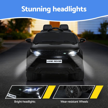 Kids Electric Ride On Car Land Rover Licensed Toy Cars Remote 12V Battery Black-Ride on Toys - Cars-PEROZ Accessories