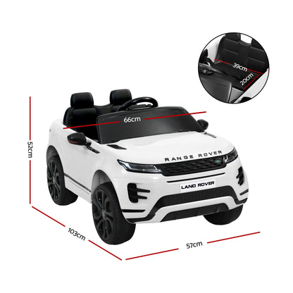 Kids Electric Ride On Car Land Rover Licensed Toy Cars Remote 12V Battery White-Ride on Toys - Cars-PEROZ Accessories