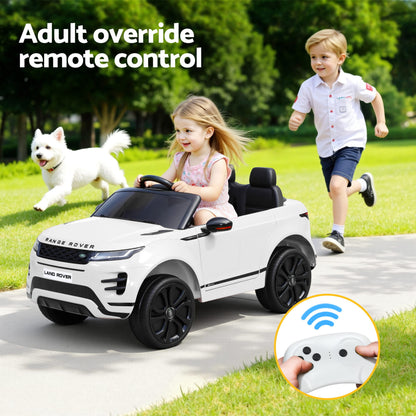 Kids Electric Ride On Car Land Rover Licensed Toy Cars Remote 12V Battery White-Ride on Toys - Cars-PEROZ Accessories